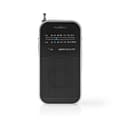 Miniatyrbillede 2 af 11: Nedis FM-radio | Bærbart design | AM / FM | Batteri | Analog | 1.5 W | Sort hvid skærm | Hovedtelefonudgang | IP20 | Aluminium / Sort