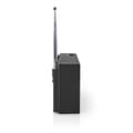 Miniatyrbilde 6 av 11: Nedis FM-radio | Bærbar design | AM / FM | Batteri drevet | Analog | 1.5 W | Svart hvit skerm | Hodetelefonutgang | IP20 | Sort