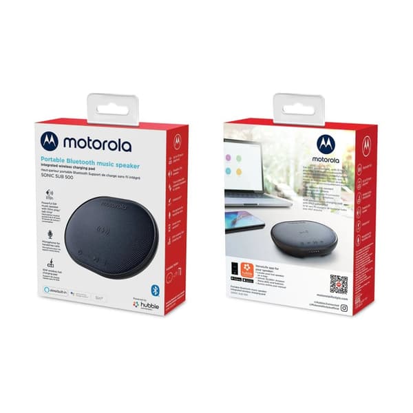 Motorola Sonic Sub 500 Högtalare, laddare och mikrofon, Svart