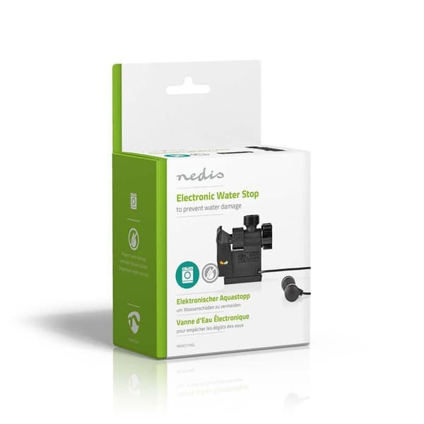 Nedis Elektronisk Aqua Stop | 3/4" Ydre tråd | 3/4" indertråd | Egnet: Dishwasher / Washing Machine | Sort