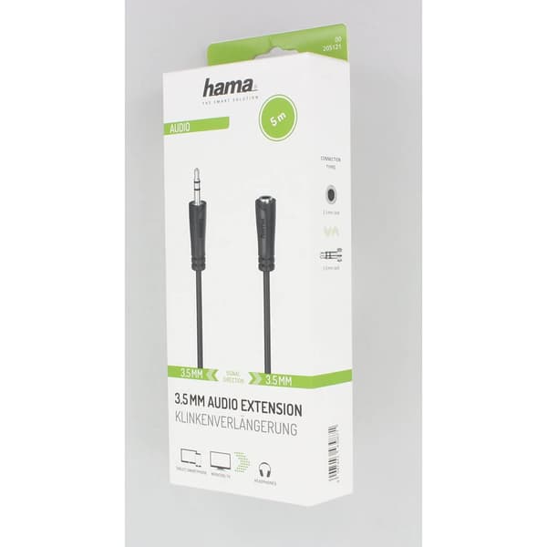Hama Audiokabel 3.5mm-han-3.5mm-hun Forlænger 5.0m