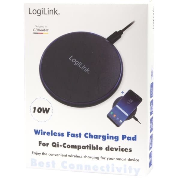 LogiLink Trådlös laddare Qi 10W Fast charge