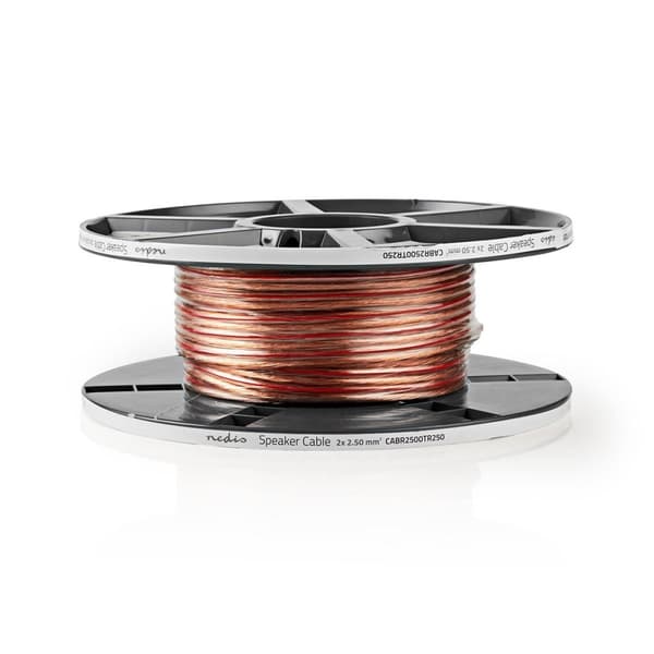 Nedis Kaiutinkaapeli | 2 x 2.50 mm² | Kupari | 25.0 m | Pyöreä | PVC | Läpikuultava | Kela