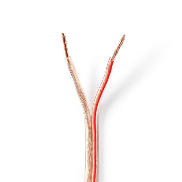 Nedis Højtaler Kabel | 2 x 2.50 mm² | Kobber | 100.0 m | Runde | PVC | Gennemsigtig | Rulle