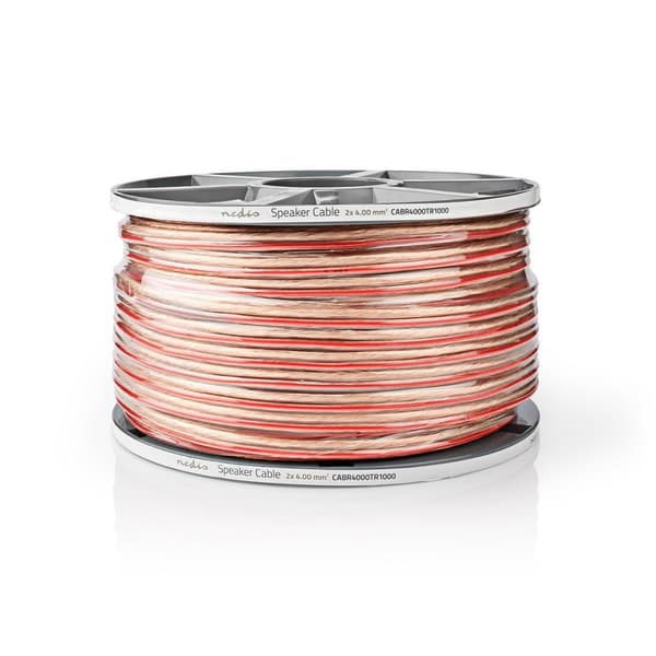 Nedis Kaiutinkaapeli | 2 x 4.00 mm² | Kupari | 100.0 m | Pyöreä | PVC | Läpikuultava | Kela