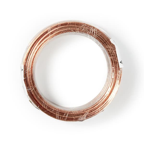 Nedis Speaker Cable | 2 x 1.50 mm² | CCA | 15.0 m | Rund | PVC | Gjennomsiktig | Pakk Inn