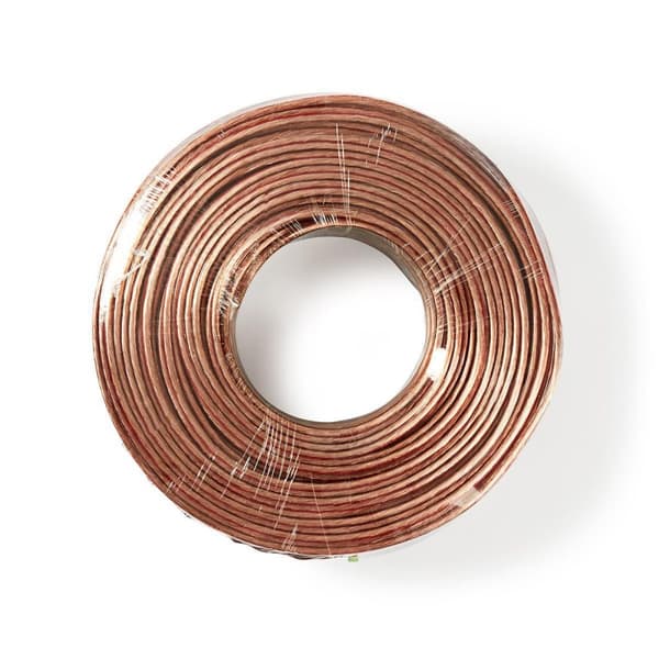 Nedis Speaker Cable | 2 x 2.50 mm² | CCA | 100.0 m | Rund | PVC | Gjennomsiktig | Pakk Inn