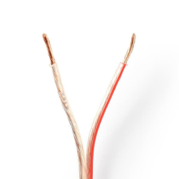 Nedis Speaker Cable | 2 x 2.50 mm² | CCA | 100.0 m | Rund | PVC | Gjennomsiktig | Pakk Inn