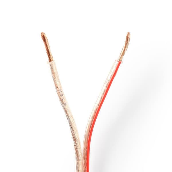 Nedis Speaker Cable | 2 x 2.50 mm² | CCA | 100.0 m | Rund | PVC | Gjennomsiktig | Pakk Inn