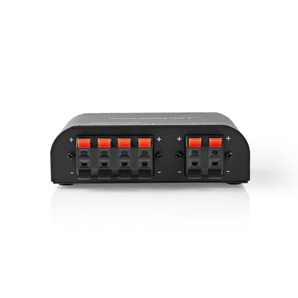 Nedis Speaker kontrollboks | 2-Port port(s) | Terminalklemmer | Høyttalerimpedans: 4-16 Ohm | Maksimal Belastning per Kanal: 150 W | Aluminium | Sort