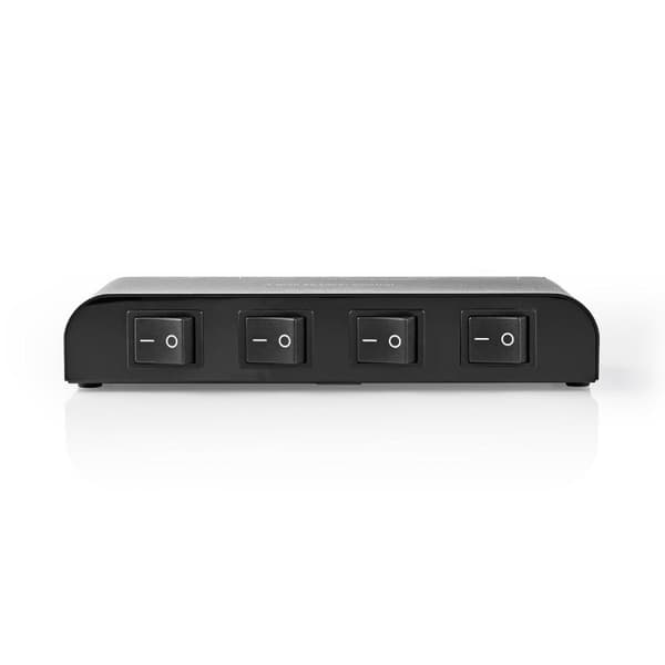 Nedis Speaker kontrollboks | 4-Port port(s) | Terminalklemmer | Høyttalerimpedans: 4-16 Ohm | Maksimal Belastning per Kanal: 200 W | Aluminium | Sort