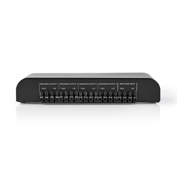 Nedis Högtalar kontrollboxen | 4-Port port(s) | Terminalskruvar | Högtalarimpedans: 4-16 Ohm | Maxlast per Kanal: 200 W | Aluminium | Svart