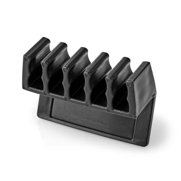 Nedis Kabel Management | Kabelklips | Klik og Go | 2 stk. | Antal slots: 5 Pladser | Maksimal tykkelse på kabel: 7.1 mm | Polypropylene | Sort
