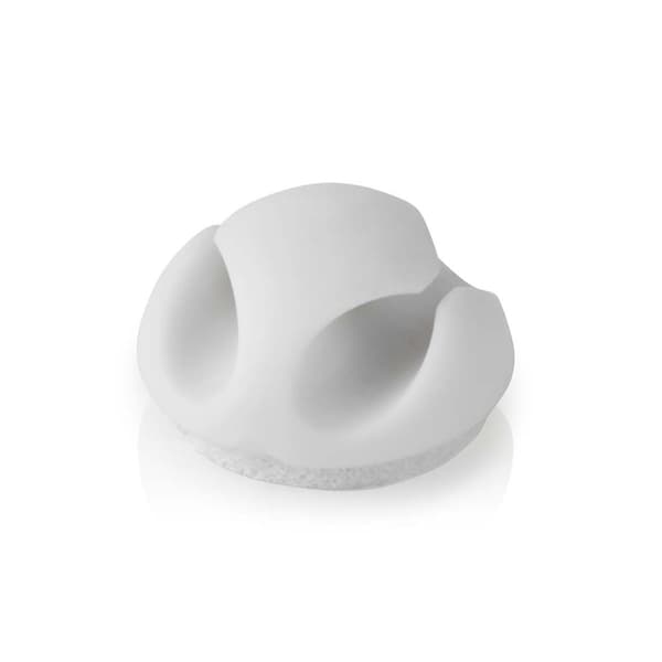Nedis Kabel Management | Kabelklips | Klik og Go | 6 stk. | Antal slots: 2 Pladser | Maksimal tykkelse på kabel: 5.3 mm | TPE | Hvid