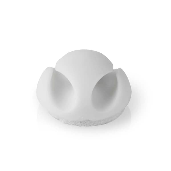 Nedis Kabel Management | Kabelklips | Klik og Go | 6 stk. | Antal slots: 2 Pladser | Maksimal tykkelse på kabel: 5.3 mm | TPE | Hvid
