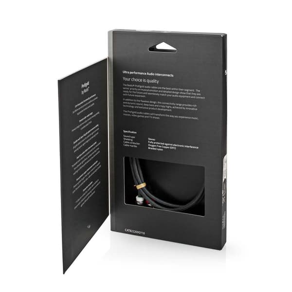 Nedis Stereo lydkabel | 3.5 mm Han | 2x RCA Han | Gull belagt | 1.00 m | Rund | Grå / Gun Metal Grå | Deksel Vindusboks