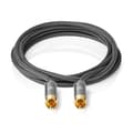 Miniatyrbillede 4 af 8: Nedis Subwoofer kabel | RCA Hanstik | RCA Hanstik | Guldplateret | 3.00 m | Runde | 4.5 mm | Antracit / Gun Metal Grå | Cover Box