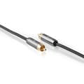 Miniatyrbillede 5 af 8: Nedis Subwoofer kabel | RCA Hanstik | RCA Hanstik | Guldplateret | 3.00 m | Runde | 4.5 mm | Antracit / Gun Metal Grå | Cover Box