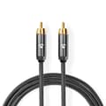 Miniatyrbillede 1 af 8: Nedis Subwoofer kabel | RCA Hanstik | RCA Hanstik | Guldplateret | 3.00 m | Runde | 4.5 mm | Antracit / Gun Metal Grå | Cover Box
