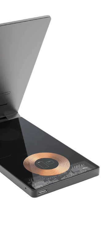 Sammenleggbar og trådløs lader for smarttelefon, iWatch, Airpods
