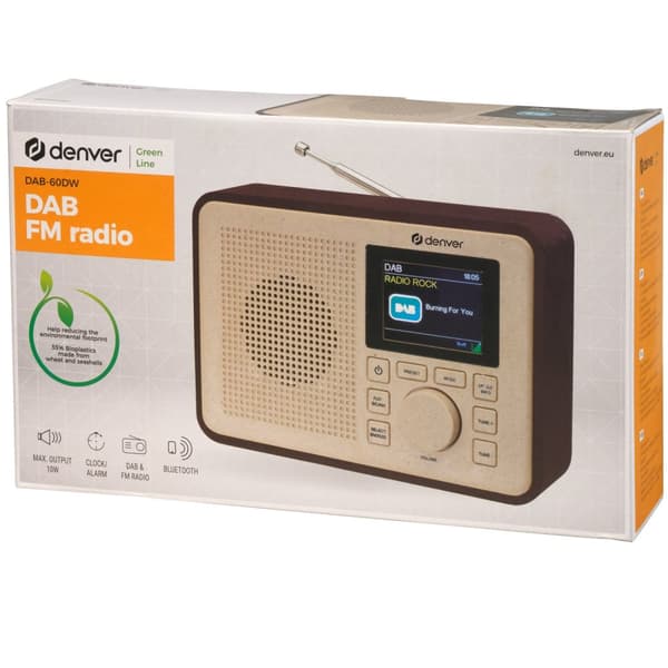 Denver Osittain biomuovista valmistettu DAB+&FM-radio