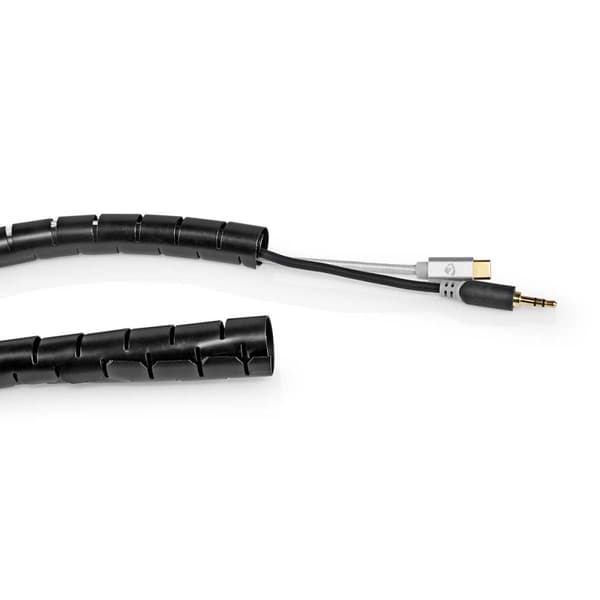 Nedis Kabel Management | Spiral ærme | 1 stk. | Maksimal tykkelse på kabel: 22 mm | PE | Sort