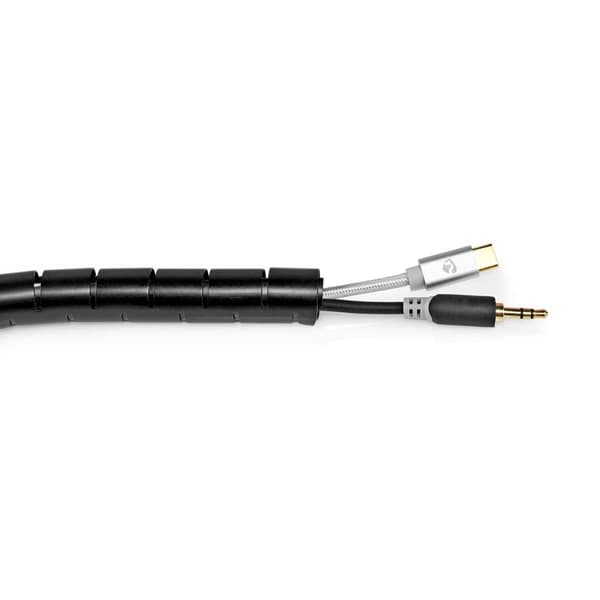 Nedis Kabel Management | Spiral ærme | 1 stk. | Maksimal tykkelse på kabel: 22 mm | PE | Sort