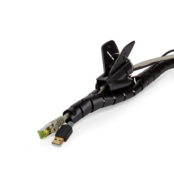 Nedis Kabel Management | Spiral ærme | 1 stk. | Maksimal tykkelse på kabel: 22 mm | PE | Sort
