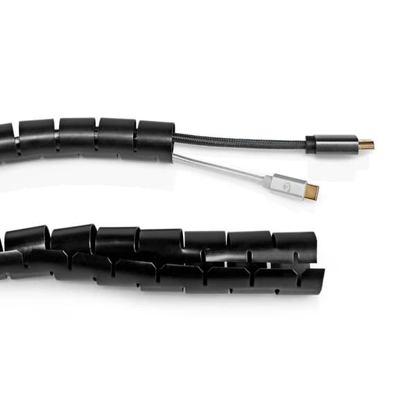 Nedis Kabel Management | Spiral ærme | 1 stk. | Maksimal tykkelse på kabel: 28 mm | PE | Sort