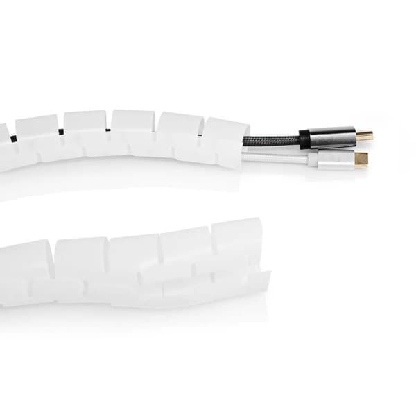 Nedis Kabel Management | Spiral ærme | 1 stk. | Maksimal tykkelse på kabel: 28 mm | PE | Hvid