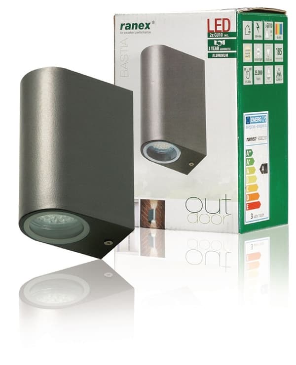 Ranex LED Ulko Seinävalaisin 6 W 230 lm Tummanharmaa