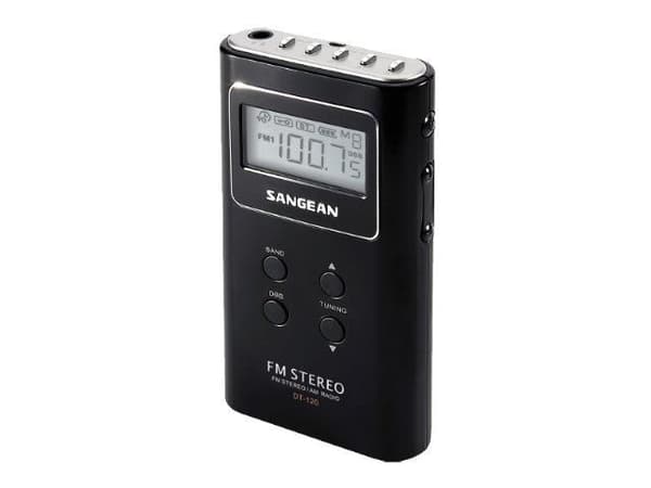 Sangean DT120 Fickradio inkl. Hörlurar, Svart