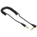 Pikkukuva 2 / 5: Hama Kabel Audio 3.5mm-3.5mm Vinklad Coiled Guld Svart 1.5m