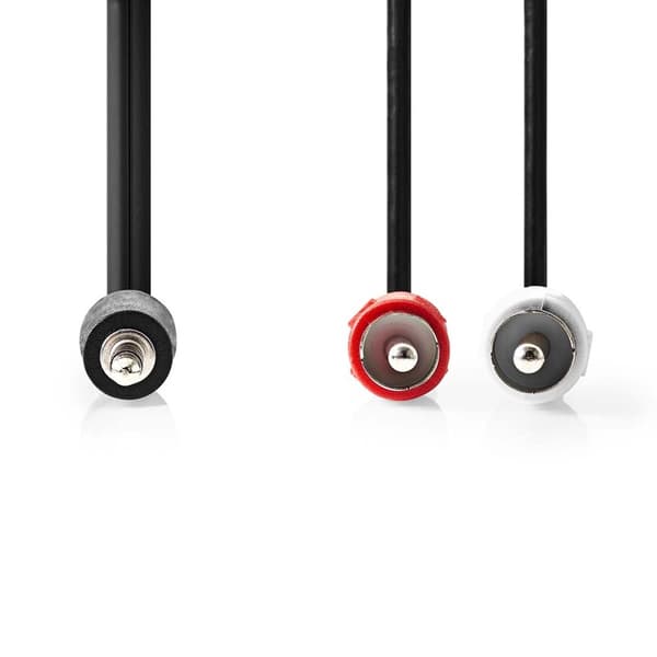 Nedis Stereo Audio kabel | 3.5 mm Hanstik | 2x RCA Hanstik | Nikkelplateret | 3.00 m | Runde | Sort | Box