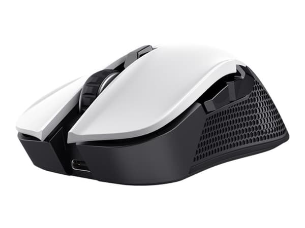 Trust GXT 923W Ybar - Mus - gaming - högerhänt - 6 knappar - trådlös - 2.4 GHz - trådlös USB-mottagare - vit Svart, Vit