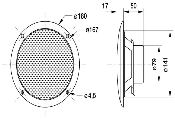 Visaton FR 16 WP - 4 Ohm (valkoinen) - Suolavedenkestävä 16 cm (6,5") täyden alueen kaiutin