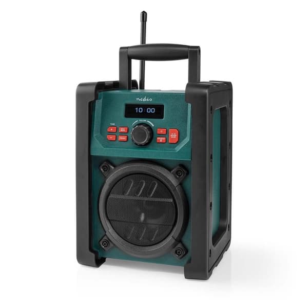 Nedis DAB+ Radio | Radio på Byggepladsen | DAB+ / FM | 2.2 " | Sort hvid skærm | Batteri / Strømforsyning | Digital | 15 W | Bluetooth® | Vækkeur | Sl