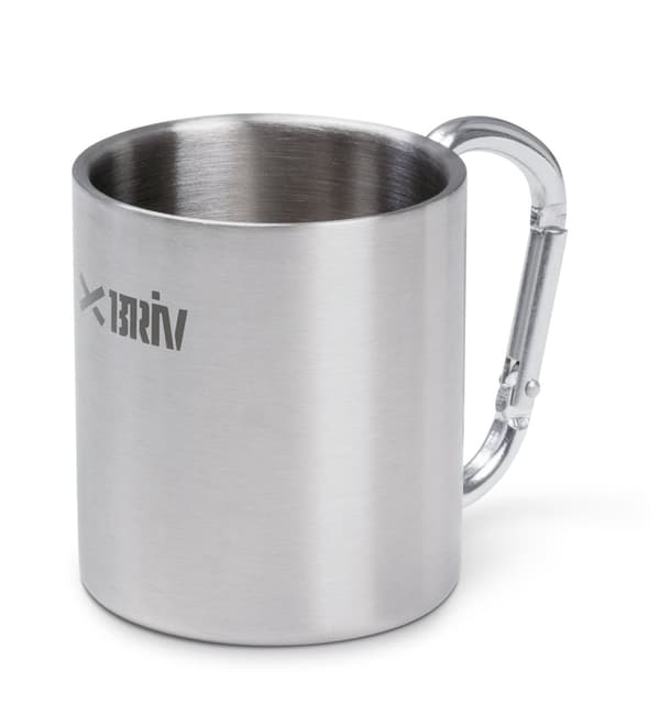 Stålkrus med karabinkrok 220 ml