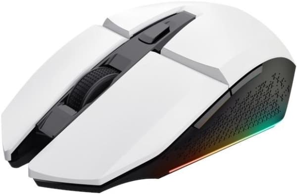 Trust GXT 110 FELOX - Mus - med belysning, gaming - 6 knappar - trådlös - vit