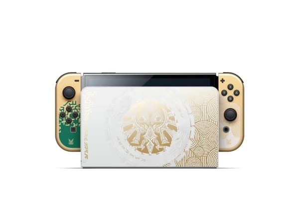 Nintendo Switch OLED - The Legend of Zelda: Tears of the Kingdom Edition - Spelkonsol - Full HD - vit, grön, guld