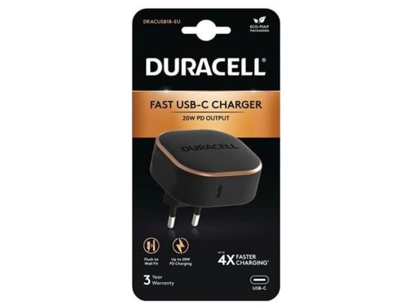 Duracell lader Duracell USB-C 20W vegglader (svart)