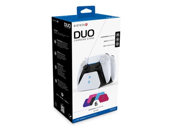 Gioteck DUO - Opladningsstander - 6 väriä (24-nastainen USB-C) - Sony DualSense Edge -laitteelle