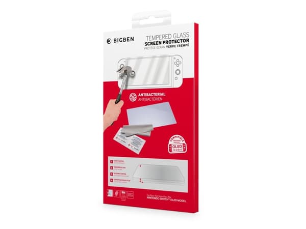 Bigben Interactive SWITCHOTEMPGLASS, Skjermbeskytter, Nintendo Switch OLED, Gjennomsiktig, Herdet glass, Ripebestandig, Knusesikker, Nintendo
