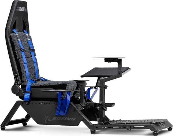 Next Level Racing Boeing Commercial Edition - Flysimulator cockpit - høydensitetsskumplast, polyuretanlær, faux wool - blue highlights