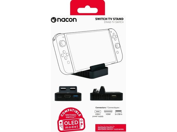 NACON SWITCHTVSTAND, Dokkingstasjon, Nintendo Switch, Sort, Koblet med ledninger (ikke trådløs), 100 mm, 155 mm