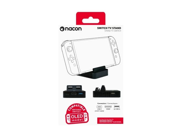 NACON SWITCHTVSTAND, Dokkingstasjon, Nintendo Switch, Sort, Koblet med ledninger (ikke trådløs), 100 mm, 155 mm