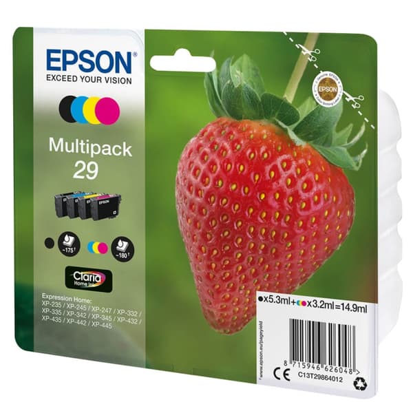 EPSON Blæk Multipak C13T29864012 29 Strawberry  Sort Cyan Magenta Gul