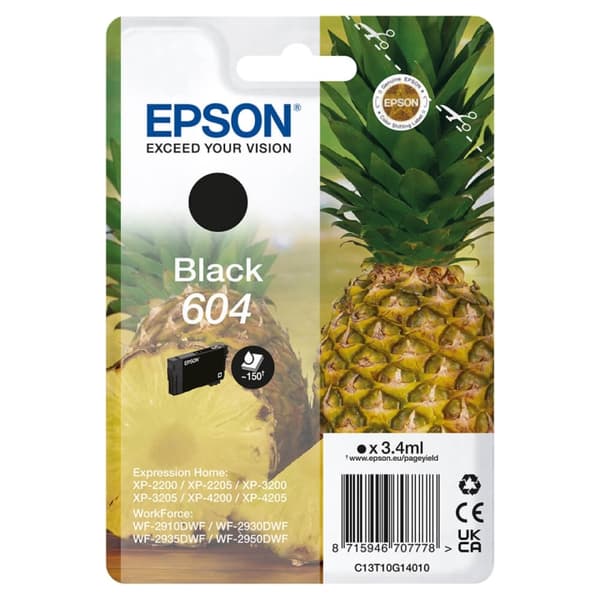 EPSON Bläck C13T10G14010 604 Svart, Ananas