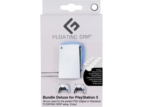 Brakett FLOATING GRIP PS5+kontroller veggbrakettsett, hvit