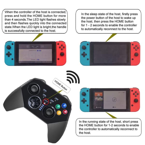 Kompatibel med Nintendo Switch Bluetooth Controller Gamepad Turbo Funktion
